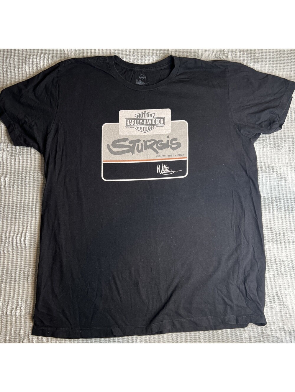 Harley Davidson Women’s Stock 2021 Sturgis T-Shirt Sz L Black S/S USA